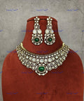 VeroniQ Trends-Royal Gold Plated Polki Choker Necklace Polki-Gold Plated-Wedding Jewellery-Punjabi Jewellery-South Indian-Thappa Jewellery