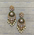VeroniQ Trends-Traditional Chandbali Design Gold Plated Polki Earrings Polki-Gold Plated-Wedding Jewellery-Punjabi Jewellery-South Indian-Thappa Jewellery