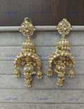VeroniQ Trends-Traditional Gold Plated Polki Earrings Polki-Gold Plated-Wedding Jewellery-Punjabi Jewellery-South Indian-Thappa Jewellery