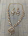 VeroniQ Trends-Party Wear Diamond Look Polki Necklace Polki-Gold Plated-Wedding Jewellery-Punjabi Jewellery-South Indian-Thappa Jewellery