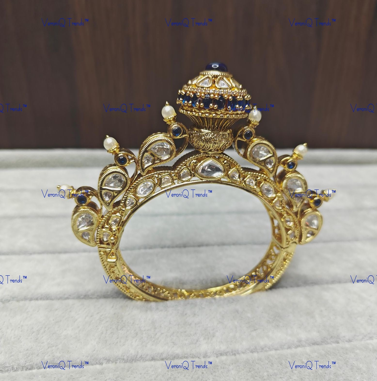 VeroniQ Trends-Traditional Gold Plated Polki Bangles Polki-Gold Plated-Wedding Jewellery-Punjabi Jewellery-South Indian-Thappa Jewellery