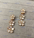 VeroniQ Trends-Flower Design Gold Plated Polki Earrings Polki-Gold Plated-Wedding Jewellery-Punjabi Jewellery-South Indian-Thappa Jewellery