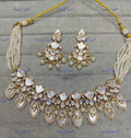 VeroniQ Trends-Traditional Mother of Pearl Gold Plated Polki Choker Necklace Polki-Gold Plated-Wedding Jewellery-Punjabi Jewellery-South Indian-Thappa Jewellery