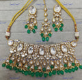 VeroniQ Trends-Traditional Gold Plated Heavy Polki Choker Necklace Polki-Gold Plated-Wedding Jewellery-Punjabi Jewellery-South Indian-Thappa Jewellery