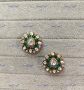 VeroniQ Trends-Beautiful Gold Plated Polki Studs Earrings Polki-Gold Plated-Wedding Jewellery-Punjabi Jewellery-South Indian-Thappa Jewellery