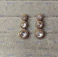 VeroniQ Trends-Diamond Look Gold Plated Polki Earrings Polki-Gold Plated-Wedding Jewellery-Punjabi Jewellery-South Indian-Thappa Jewellery