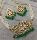 VeroniQ Trends-Rajwadi Style Multistrand Gold Plated Polki Choker Necklace Polki-Gold Plated-Wedding Jewellery-Punjabi Jewellery-South Indian-Thappa Jewellery