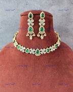 VeroniQ Trends-Gold Plated Polki Choker Necklace Polki-Gold Plated-Wedding Jewelry-Punjabi Jewelry-South Indian-Thappa Jewelry