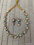 VeroniQ Trends-Elegant Gold Plated Polki Necklace Polki-Gold Plated-Wedding Jewellery-Punjabi Jewellery-South Indian-Thappa Jewellery