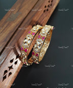 VeroniQ Trends-Pretty Gold Plated Polki Bangles Polki-Gold Plated-Wedding Jewelry-Punjabi Jewelry-South Indian-Thappa Jewelry
