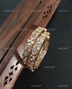 VeroniQ Trends-Pretty Gold Plated Polki Bangles Polki-Gold Plated-Wedding Jewelry-Punjabi Jewelry-South Indian-Thappa Jewelry