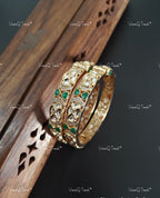 VeroniQ Trends-Pretty Gold Plated Polki Bangles Polki-Gold Plated-Wedding Jewelry-Punjabi Jewelry-South Indian-Thappa Jewelry