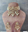 VeroniQ Trends-Traditional Chandbali Polki Choker Necklace Polki-Gold Plated-Wedding Jewellery-Punjabi Jewellery-South Indian-Thappa Jewellery