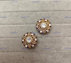 VeroniQ Trends-Polki Studs Look Earring Polki-Gold Plated-Wedding Jewelry-Punjabi Jewelry-South Indian-Thappa Jewelry