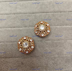 VeroniQ Trends-Polki Studs Look Earring Polki-Gold Plated-Wedding Jewelry-Punjabi Jewelry-South Indian-Thappa Jewelry