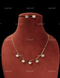 VeroniQ Trends-Flower Design Gold Plated Chain Polki Necklace Polki-Gold Plated-Wedding Jewellery-Punjabi Jewellery-South Indian-Thappa Jewellery