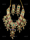 VeroniQ Trends-Traditional Pachi Kundan And Multistrand Pearl Beads Long Necklace Polki-Gold Plated-Wedding Jewellery-Punjabi Jewellery-South Indian-Thappa Jewellery
