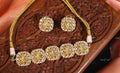 VeroniQ Trends-Party Look Polki Choker Necklace Polki-Gold Plated-Wedding Jewellery-Punjabi Jewellery-South Indian-Thappa Jewellery