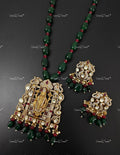 VeroniQ Trends-Temple Balaji Pendant Polki Long Necklace with Animal and Bird Motif Polki-Gold Plated-Wedding Jewellery-Punjabi Jewellery-South Indian-Thappa Jewellery