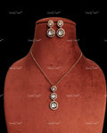VeroniQ Trends-Pretty Look Polki Mid Length Necklace Polki-Gold Plated-Wedding Jewellery-Punjabi Jewellery-South Indian-Thappa Jewellery