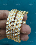 VeroniQ Trends-Gold Plated Polki Bangles Polki-Gold Plated-Wedding Jewelry-Punjabi Jewelry-South Indian-Thappa Jewelry