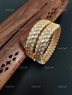 VeroniQ Trends-Gold Plated Polki Bangles Polki-Gold Plated-Wedding Jewelry-Punjabi Jewelry-South Indian-Thappa Jewelry