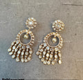 VeroniQ Trends-Elegant Dangler Polki Earrings Polki-Gold Plated-Wedding Jewellery-Punjabi Jewellery-South Indian-Thappa Jewellery