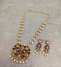 VeroniQ Trends-Royal Carved Stone Polki Necklace Polki-Gold Plated-Wedding Jewellery-Punjabi Jewellery-South Indian-Thappa Jewellery