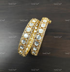 VeroniQ Trends-Floral Design Polki Earring Polki-Ruby Stone-Gold Plated-Wedding Jewelry-Punjabi Jewelry-South Indian-Thappa Jewelry