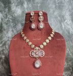 VeroniQ Trends-Carved Stone Polki Gold Plated Long Necklace Polki-Gold Plated-Wedding Jewelry-Punjabi Jewelry-South Indian-Thappa Jewelry