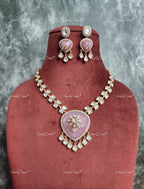VeroniQ Trends-Designer Polki Chain With Meenakari Pendant Polki-Gold Plated-Wedding Jewelry-Punjabi Jewelry-South Indian-Thappa Jewelry