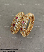 VeroniQ Trends-Designer Polki Gold Plated Bangles Polki-Gold Plated-Wedding Jewelry-Punjabi Jewelry-South Indian-Thappa Jewelry