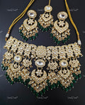 VeroniQ Trends-Bridal Pachi Kundan Jadau Polki Necklace Polki-Gold Plated-Wedding Jewellery-Punjabi Jewellery-South Indian-Thappa Jewellery