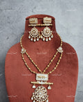 VeroniQ Trends-Double line Tiger Print Polki Necklace Polki-Gold Plated-Wedding Jewellery-Punjabi Jewellery-South Indian-Thappa Jewellery
