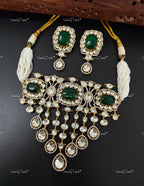 VeroniQ Trends-Victorian Bridal Uncut Polki And Kundan Necklace Polki-Gold Plated-Wedding Jewelry-Punjabi Jewelry-South Indian-Thappa Jewelry