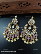 VeroniQ Trends-Pearl and Polki Gold Plated Chandbali Earrings Polki-Gold Plated-Wedding Jewelry-Punjabi Jewelry-South Indian-Thappa Jewelry