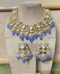 VeroniQ Trends-Victorian Bridal Amethyst Beads And Polki Silver Necklace 92.5 Silver Moissanite Diamond Polki-Amethyst Beads-Gold Plated-Wedding Jewellery-Punjabi Jewellery-South Indian-Thappa Jewellery