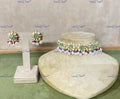 VeroniQ Trends-Victorian Emerald Pearl And Polki Silver Choker Necklace 92.5 Silver Moissanite Diamond Polki-Emerald Stone-Fresh Water Pearl-Gold Plated-Wedding Jewellery-Punjabi Jewellery-South Indian-Thappa Jewellery