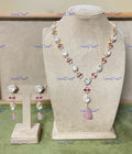 VeroniQ Trends-Elegant Victorian Single Line Ruby And Polki Silver Long Necklace 92.5 Silver Moissanite Diamond Polki-Ruby Stone-Gold Plated-Wedding Jewellery-Punjabi Jewellery-South Indian-Thappa Jewellery