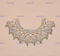 VeroniQ Trends-Victorian Bridal Emerald And Polki Silver Choker Necklace 92.5 Silver Moissanite Diamond Polki-Emerald Stone-Gold Plated-Wedding Jewellery-Punjabi Jewellery-South Indian-Thappa Jewellery