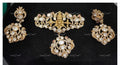 VeroniQ Trends-Victorian Balaji Polki Silver Moissanite Pendant And Earrings Set 92.5 Sliver Mossianite Diamond Polki-Gold Plated-Wedding Jewellery-Punjabi Jewellery-South Indian-Thappa Jewellery