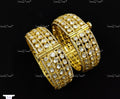 VeroniQ Trends-Traditional Victorian Polki Silver Bangles 92.5 Silver Moissanite Diamond Polki-Gold Plated-Wedding Jewellery-Punjabi Jewellery-South Indian-Thappa Jewellery
