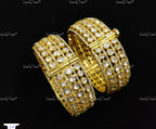 VeroniQ Trends-Traditional Victorian Polki Silver Bangles 92.5 Silver Moissanite Diamond Polki-Gold Plated-Wedding Jewelry-Punjabi Jewelry-South Indian-Thappa Jewelry