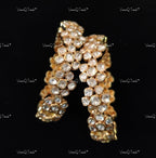VeroniQ Trends-Victorian Floral Look Silver Bangles 92.5 Silver Moissanite Diamond Polki-Gold Plated-Wedding Jewelry-Punjabi Jewelry-South Indian-Thappa Jewelry