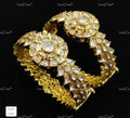 VeroniQ Trends-Victorian Elegant Polki Silver Bangles 92.5 Silver Moissanite Diamond Polki-Gold Plated-Wedding Jewellery-Punjabi Jewellery-South Indian-Thappa Jewellery