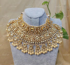 VeroniQ Trends-Padmavati Style Bridal Necklace Handmade in Pachi Kundan With-Pearls-Earrings-South Indian-Punjabi Jewelry-Polki Kundan-Passa