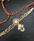 VeroniQ Trends-Traditional Victorian Multistrand Pearl Beaded Polki Silver Choker Necklace 92.5 Silver Moissanite Diamond Polki-Gold Plated-Wedding Jewellery-Punjabi Jewellery-South Indian-Thappa Jewellery