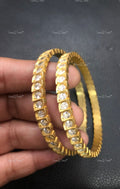 VeroniQ Trends-Traditional Victorian Polki Silver Kundan Bangles Silver Kundan-Gold Plated-Wedding Jewellery-Punjabi Jewellery-South Indian-Thappa Jewellery