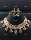 VeroniQ Trends-South Indian Sliver Kundan Choker Necklace 92.5 Sliver-Gold Plated-Wedding Jewellery-Punjabi Jewellery-South Indian-Thappa Jewellery