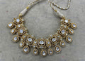VeroniQ Trends- Victorian Polki Drop Choker Necklace 92.5 Sliver Moissanite Diamond Polki-Gold Plated-Wedding Jewellery-Punjabi Jewellery-South Indian-Thappa Jewellery